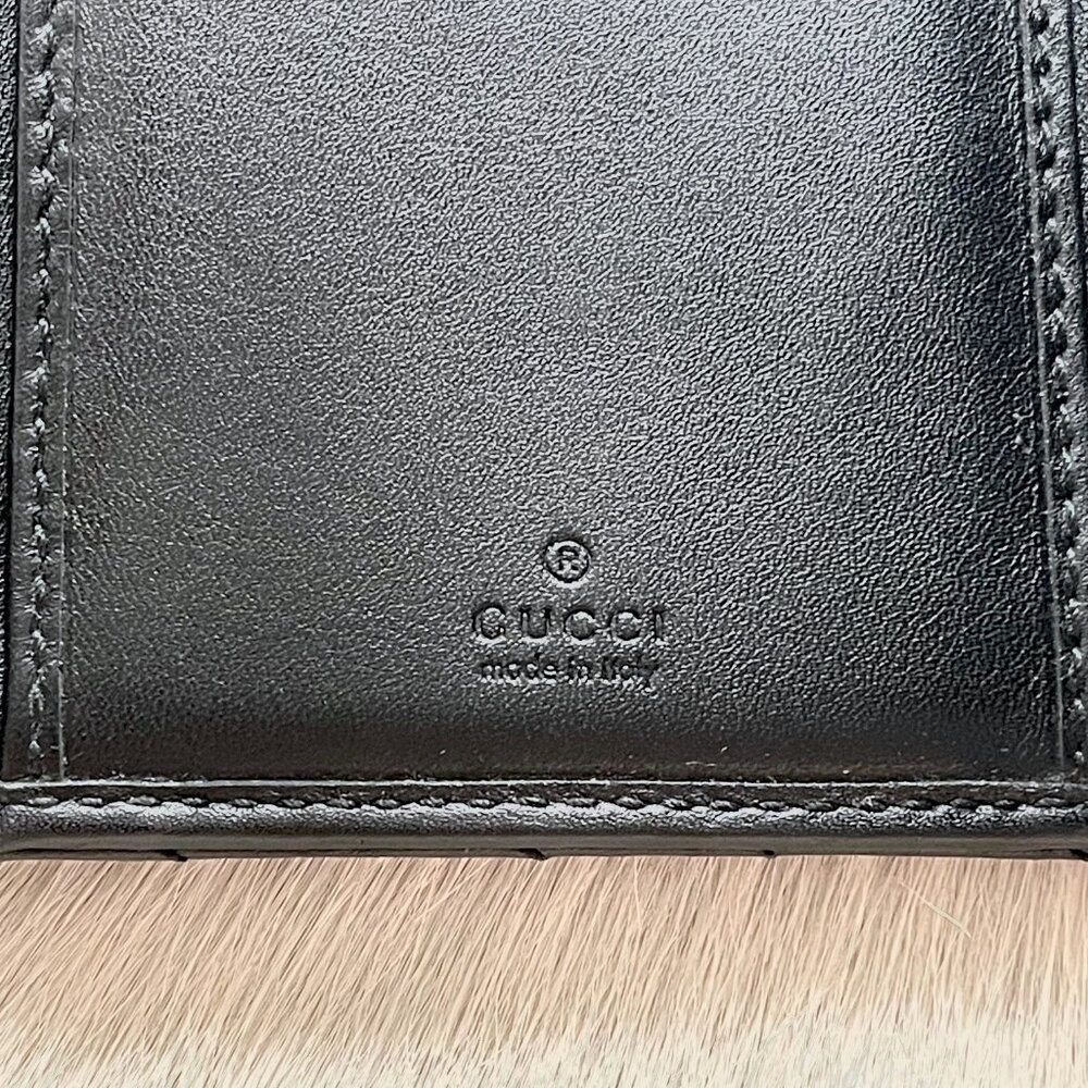Gucci GG Marmont Matelassé Black Leather Trifold Wallet - Picture 11 of 13